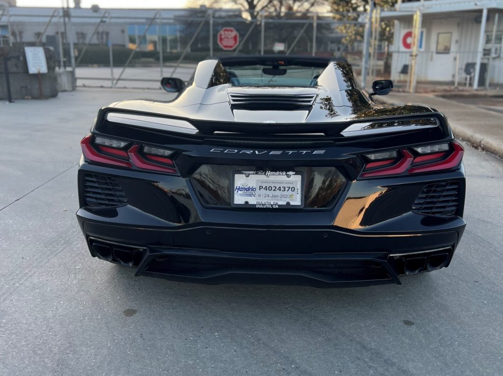 Black Chevrolet Corvette C8 Rear