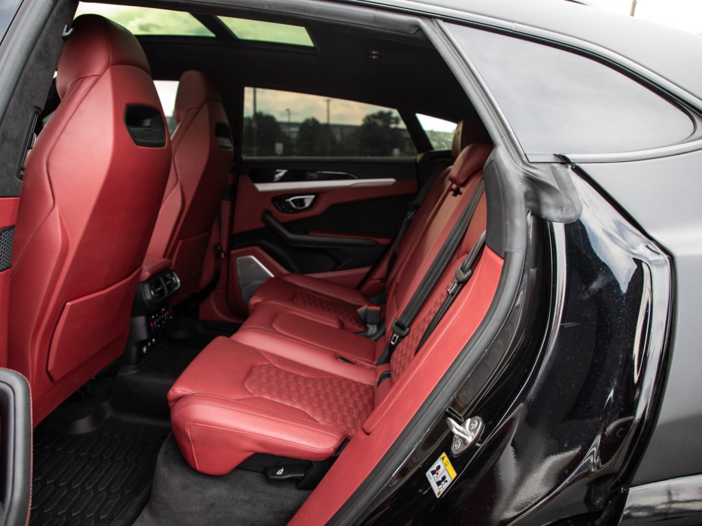 Black Lamborghini Urus Rear Backseat