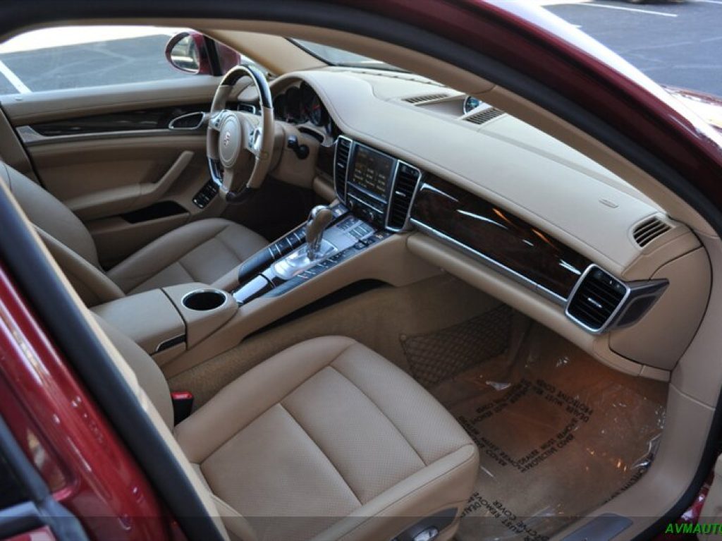 Burgundy Porche 2013 interior passenger