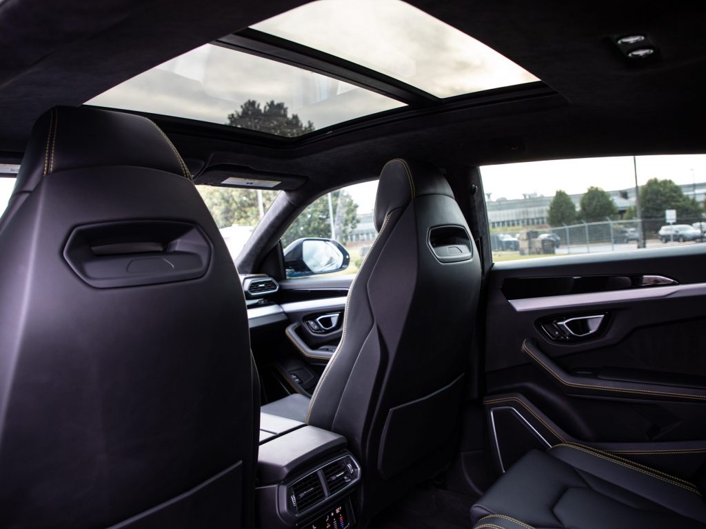 Lamborghini Urus Rental Rear Sunroof view